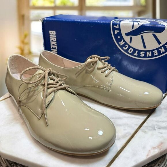 Birkenstock Saunders Durby Napa Leather Lace-Up Oxford Shoes Cloud Patent (New) main image 13
